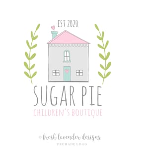 House Logo, Cottage Logo, Custom Logo, Premade Logo, Farmhouse Logo, Watercolor Logo, Rustic Logo, Logo Designer, Branding Package