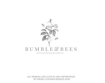 Diseño de logotipo floral: paquete de marca empresarial personalizada