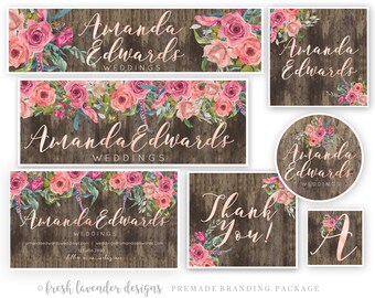 Paquete de marca, Paquete floral de Etsy, Conjunto de Etsy floral, Paquete de marketing, Kit de marca, Banner de Etsy Shop de Etsy de acuarela, Tienda de Etsy floral de acuarela