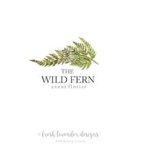 Fern Logo,  Custom Logo,Premade Logo, Llogo Designer, Custom Logo Design, Plant Logo, Fiddlehead Logo, Branding, Custom Branding, Logo