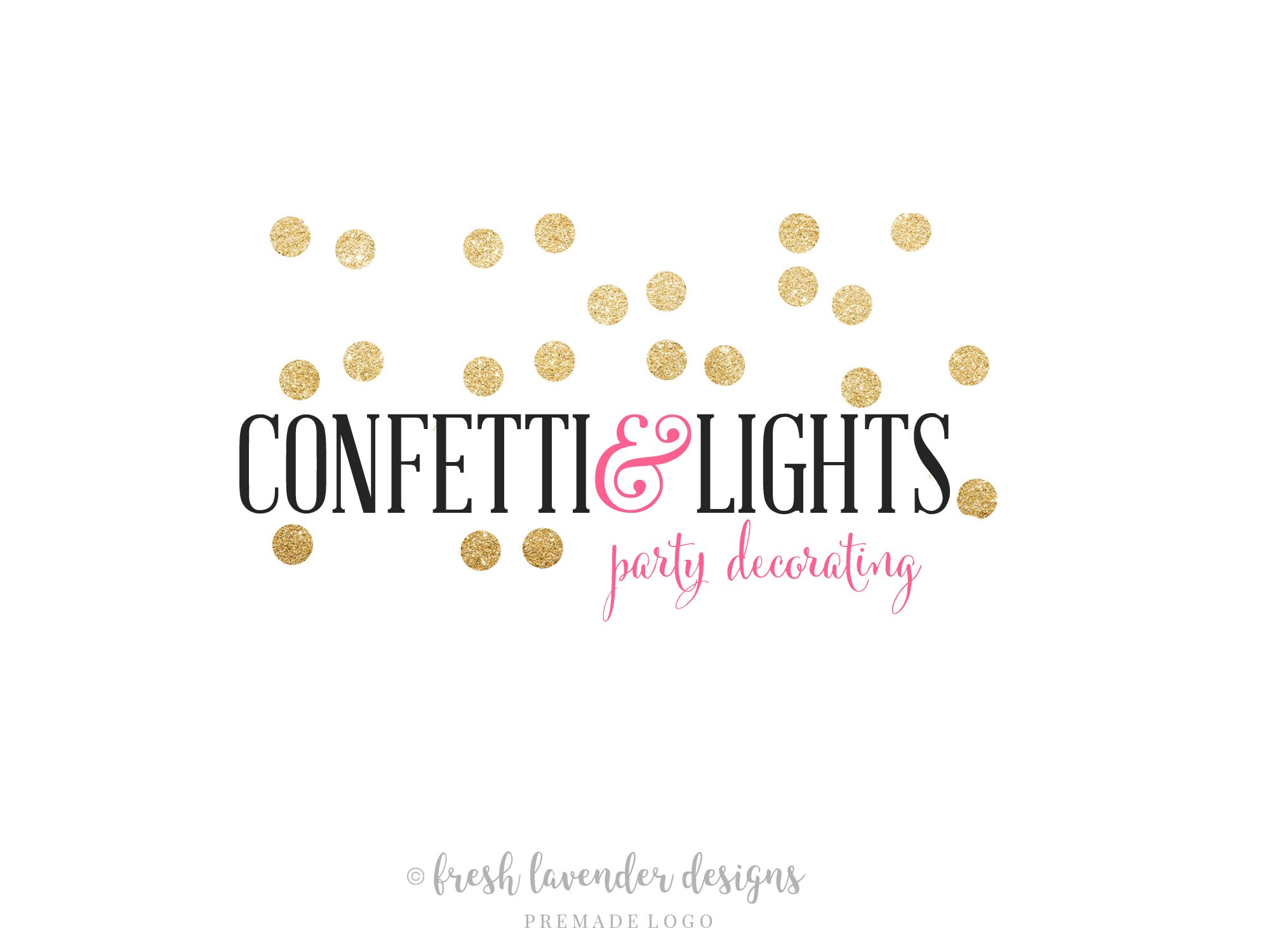 Confetti Logo Party Logo Custom Logo Logo Designer Etsy