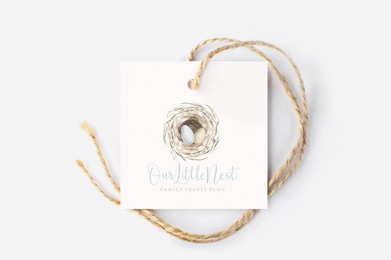 Nest Logo, Premade Logo, Custom Logo, Logo Designer, Logo with Nest, Bird Logo,Doula Logo, Photography Logo, Branding, Watercolor Nest image 5