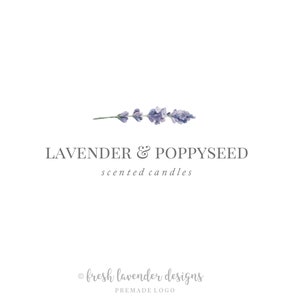 Lavender Logo, Premade Logo, Logo Design, Custom Logo, Logo with Lavender, Lavender, Watercolor Lavender, Wedding Logo, Photography Logo