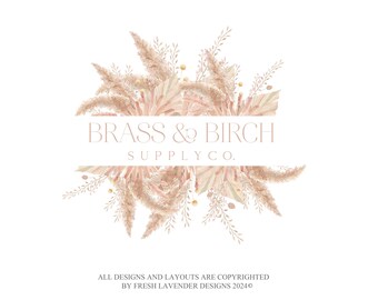 Diseño de logotipo de Pampas Grass: marca empresarial personalizada