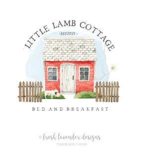 Cottage Logo, House Logo, Custom Logo, Premade Logo, Farmhouse Logo, Watercolor Logo, Rustic Logo, Logo Designer, Branding Package