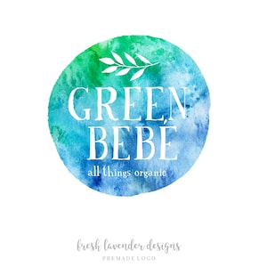 Organic Logo, Watercolor Logo, Custom Logo Design, Custom Logo, Earth Logo, Watermark, Leaf Logo, Photography Logo, Affordable Logo
