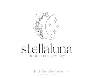 Celestial Logo, Moon Logo, Hand Drawn Logo, Alchemy Logo, Branding Package, Business Branding, Custom Logo, Logo Design, Classic Logo