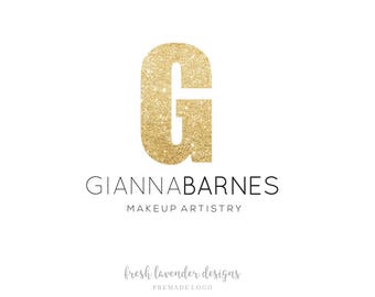 Glitter Monogram Logo, Monogram Logo, Custom Logo, Custom Logo Design, Logo Designer, Gold Glitter, Makeup Logo, Wedding Logo, Affordable