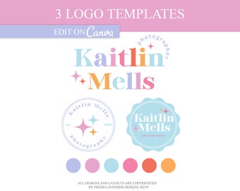 Retro Rainbow Logo Template: Editable Logo Design Canva