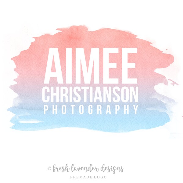 Watercolor Logo, Custom Logo, Logo Design, Premade Logo, Name Only Logo, Wedding Logo, Photography Logo, Text Only Logo, Watermark