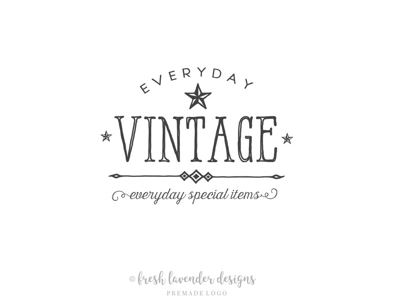 vintage logo custom logo logo design premade logo etsy etsy