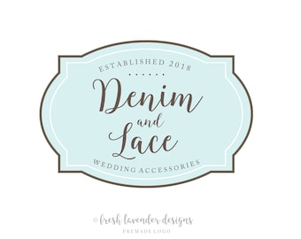 Vintage Logo, Custom Logo, Logo Design, Premade Logo, Logo with Frame, Retro Logo, Wedding Logo, Photography Logo, Branding, Text Only Logo