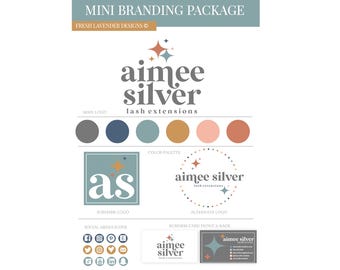 Logotipo prediseñado colorido: paquete de marca retro vintage