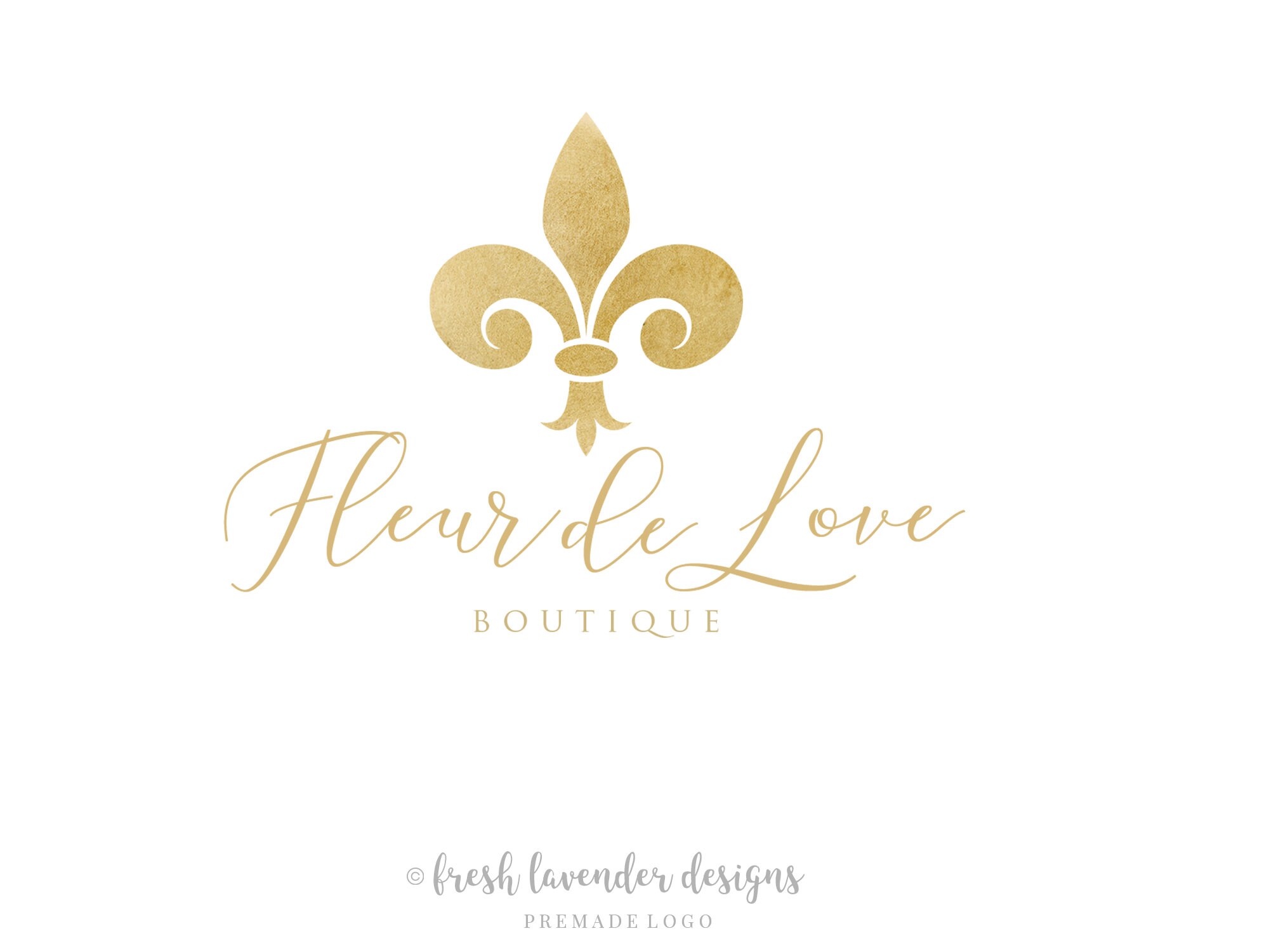 Premade Logo Fleur De Lis Logo Custom Logo French Logo Etsy