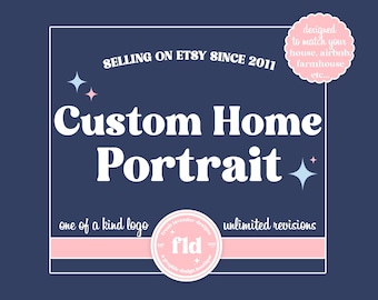 Ilustración de propiedad personalizada: logotipo de casa de campo, B&B y alquiler vacacional
