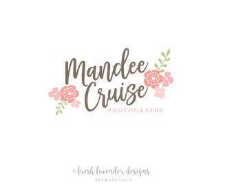 Hand Drawn Floral Logo, Floral Logo,  Custom Logo, Logo Designer, Premade Logo, Logo with Flowers, Affordable Logo, Branding, Watermark
