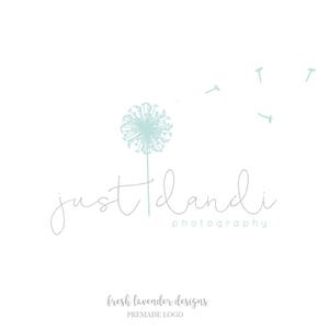 Dandelion Logo, Custom Logo Design, Hand Drawn Logo, Premade Logo, Watermark, Floral Logo, Photography Logo, Small Business Logo