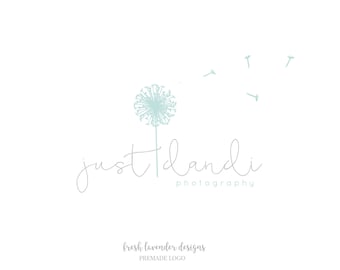 Dandelion Logo, Custom Logo Design, Hand Drawn Logo, Premade Logo, Watermark, Floral Logo, Photography Logo, Small Business Logo
