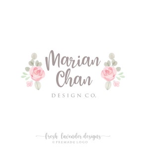 Custom Logo, Premade Logo, Peony Logo, Watercolor Floral, Logo,Branding, Branding Package, Business Branding, Wedding Logo, Boutique Logo