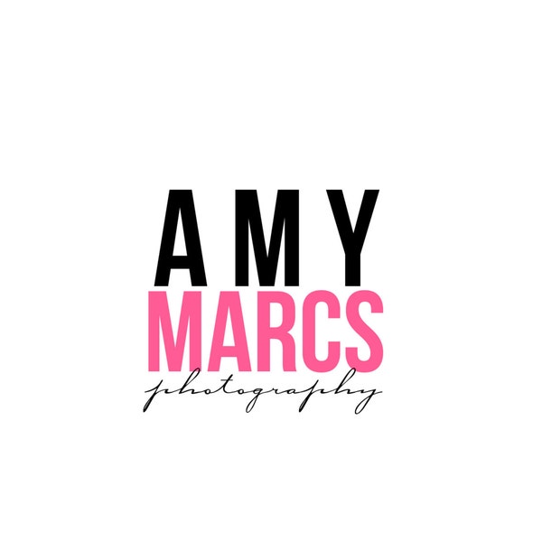 Custom Logo Design Premade Logo and Watermark for Photographers and Small Craft Boutiques Two Toned Block Text