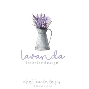 Custom Logo -Lavender Logo -Watercolor Floral Logo - Watermark - Elegant Logo - Premade Logo Design - Custom Logo Designs - Photography Logo