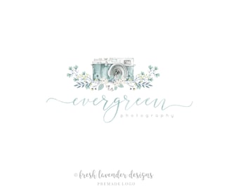 Camera Logo, Photography Logo, Premade Logo, Custom Logo, Logo Design, Watercolor Camera Logo, Calligraphy Logo, Custom Branding, Logo