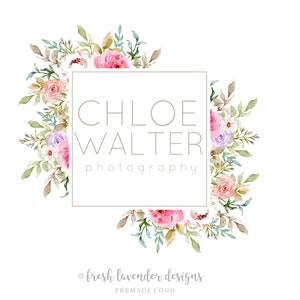 Wildflower Logo, Custom Logo, Premade Logo, Logo with Wildflowers, Floral Logo, Watercolor Floral Logo, Branding, Photography Logo,