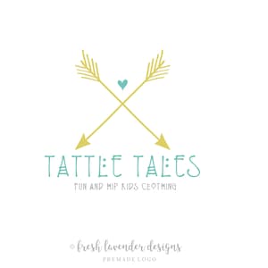 Premade Logo, Arrow Logo, Bohemian Logo, Heart Logo, Branding, Custom Branding, Logo with Arrows, Tribal Logo, Photography Logo
