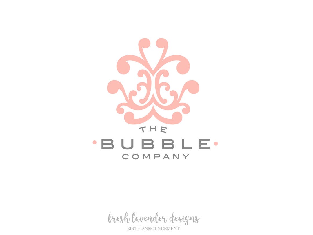 Elegant Premade Logo, Damask Logo, Vintage Logo, Custom Logo Design