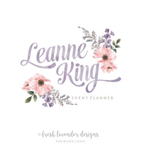 Watercolor Floral Logo, Custom Logo, Logo Design, Premade Logo, Watercolor Floral, Florist Logo, Photography Loo,