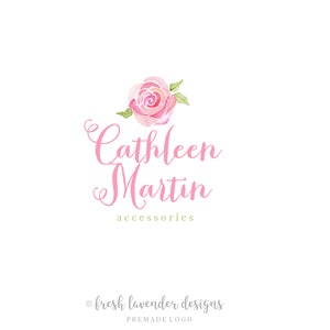 Rose Logo, Custom Logo, Premade Logo, Logo Design, Logo with Rose, Watercolor Rose Logo, Floral Logo, Wedding Logo, Photography Logo