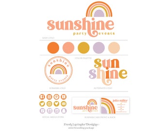 Custom Rainbow Branding Kit: Retro Modern Logo Design