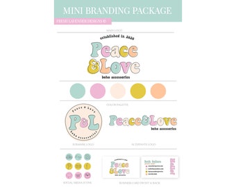Kit de marca con logotipo retro bohemio: diseño de marca vintage personalizado