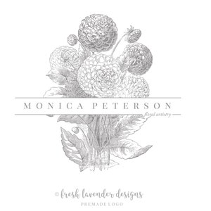 Botanical Logo, Custom Logo, Premade Logo, Logo Design, Floral Logo, Classic Logo, Branding, Custom Branding, Photography Logo, Watermark