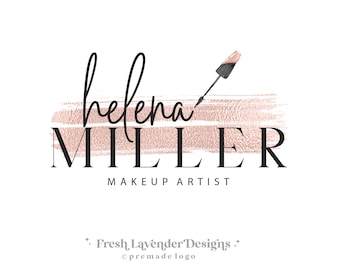 Make Up Logo, Custom Logo, Logo Design, Beauty Logo, Eyelash Logo, Branding, Rose Gold Logo, Classic Logo, Artist Logo, Branding Package