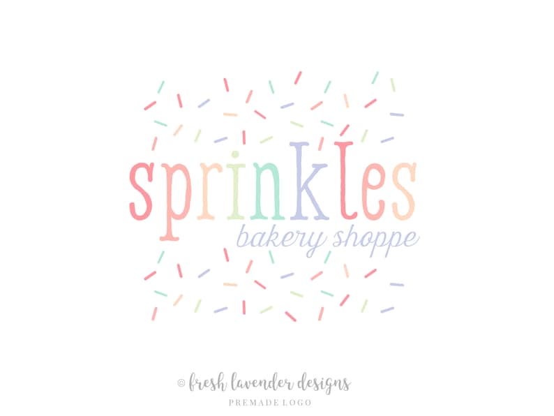 Sprinkles Logo Bakery Logo Confetti Logo Custom Logo | Etsy