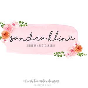 Watercolor Logo, Photography Logo, Floral Logo, Custom Logo, Logo Designer, Affordable Logo, Watercolor Floral, Watermark, Premade Logo