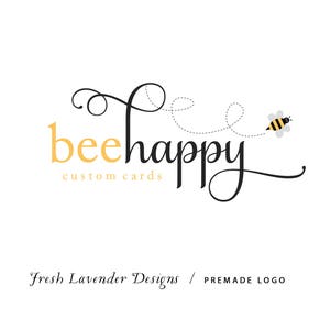 Bee Logo / Bumble Bee Logo / Custom Logo / Hand Drawn Logo / Photography Logo / Kids Logo / Whimsical Logo