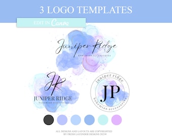 Canva Template, Editable Logo, Editable Logo Design Canva, Ink Blot Logo, Customized Logo, Make Your Own Logo, Logo Template, Branding