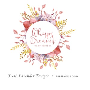 Floral Logo / Wildflower Logo / Florist Logo / Custom Logo / Floral Frame / Watermark / Photography Logo