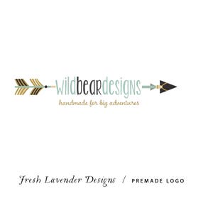 Logo with Arrows / Custom Logo / Bohemian Logo / Watermark / Arrow Logo / Tribal Logo / Premade Logo