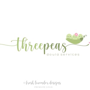 Pea Pod Logo, Doula Logo, Premade Logo, Custom Logo, Logo Designer, Logo Design, Branding Paket, Doula, Branding, Logo Paket,
