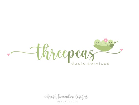 Pea Pod Logo, Doula Logo, Premade Logo, Custom Logo, Logo Designer, Logo Design, Branding Package, Doula, Branding, Logo package,