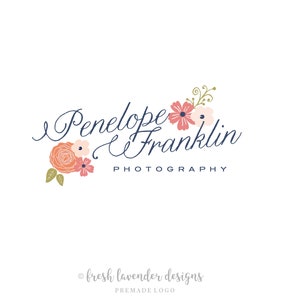 Hand Drawn Floral Logo, Custom Logo, Premade Logo, Logo Design, Photography Logo, Floral Logo, Florist Logo, Branding, Affordable Logo