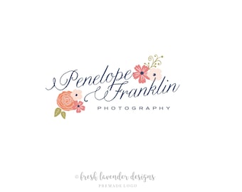 Hand Drawn Floral Logo, Custom Logo, Premade Logo, Logo Design, Photography Logo, Floral Logo, Florist Logo, Branding, Affordable Logo