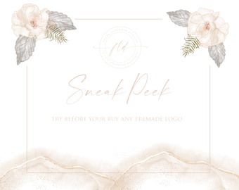 Custom Logo Design Premade Logo Design and Watermark for Photographers and Small Business Owners Sneak Peek Logo Preview