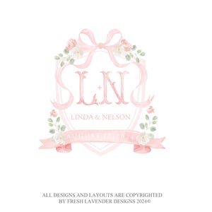 Wedding Monogram, Custom Monogram, Custom Wedding Monogram, Crest Logo, Custom Logo, Watercolor Monogram, Wedding Crest, Monogram Logo