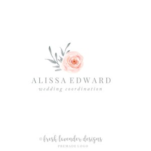 Rose Logo, Custom Logo, Premade Logo, Logo Design, Wedding Logo, Floral Logo, Logo with Rose, Elegant Logo, Classic Logo, Watercolor Floral