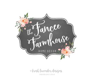 Chalkboard Logo, Farmhouse Logo, Custom Logo, Logo Designer, Logo Design, Rustic Logo, Country Logo, Photography Logo, Floral Logo, Premade