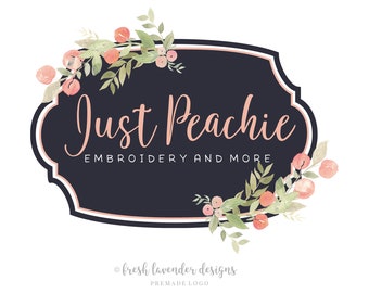 Peach Watercolor Logo: Custom Business Branding (PNG, JPG)